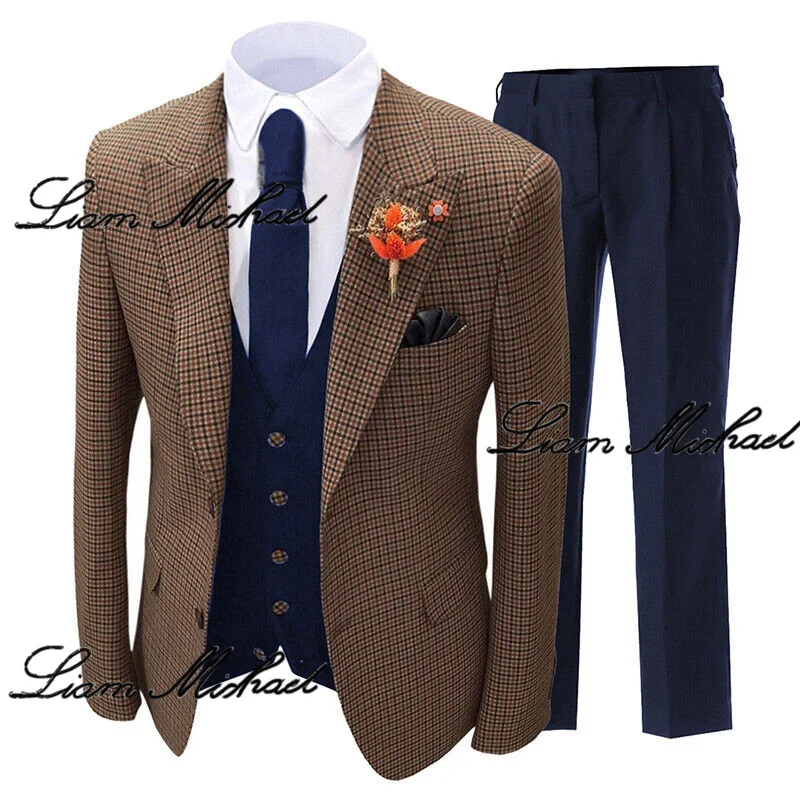 3 Pezzi Abiti Da Sposa Per Uomo Abiti Formali Da Lavoro Abiti Da Lavoro Per Ufficio Abiti Da Ballo Smoking Da Sposo