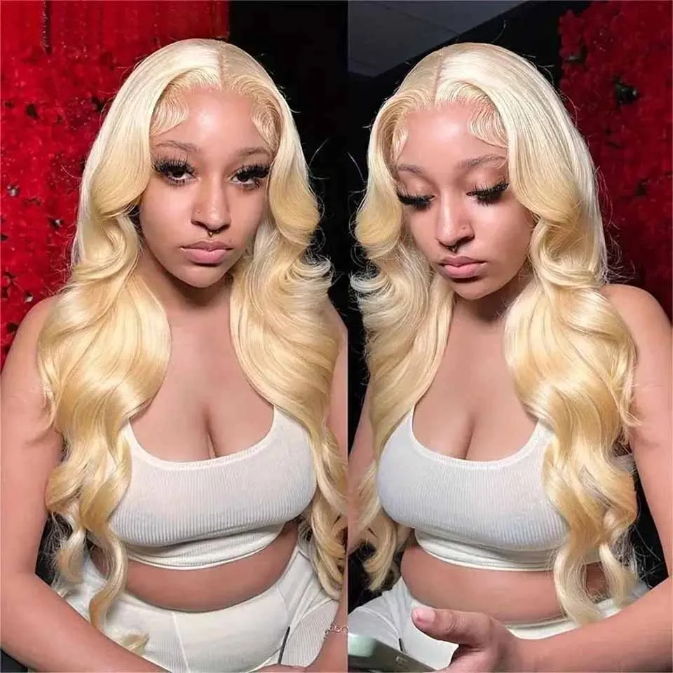 

30 Inch 613 Honey Blonde Body Wave 13x4 HD Transparent Lace Frontal Human Hair Wig 4x4 13X4 HD Lace Front Closure Wig For Women