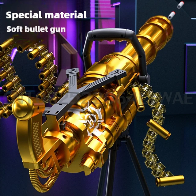 115cm Toy Gun Big Electric Fake Gun Soft Bullet Ejection EVA Gun DIY Self-Assembly Tactical Gatling Gun Toy Christmas Gift 4