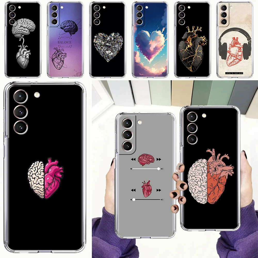 Soft Clear Phone Case with Creative Heart Medical Design