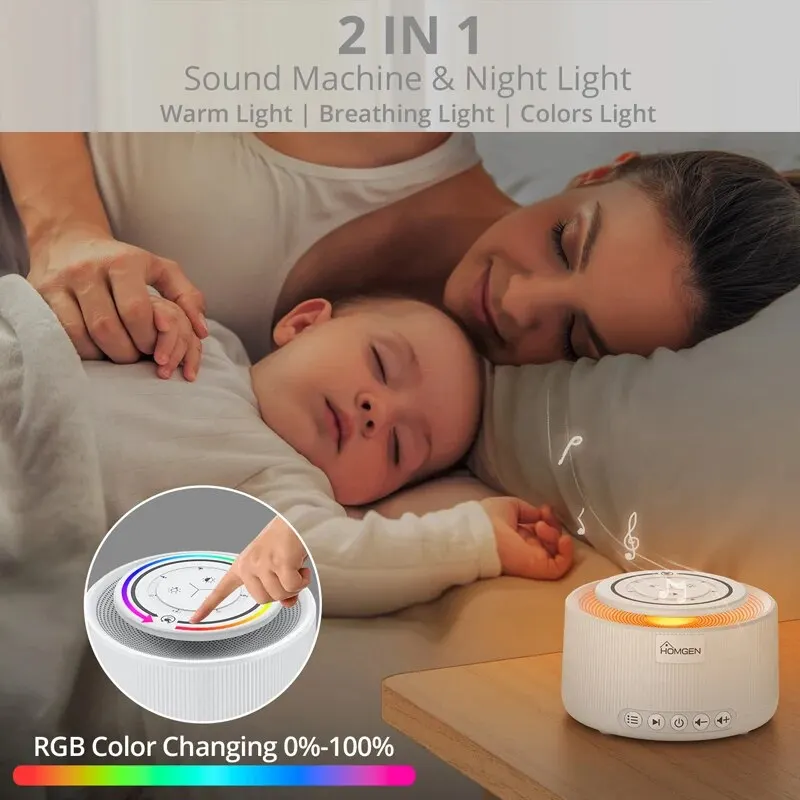 White Noise Machine With 30 Soothing Sounds 30 Level Volume Memory Function Powered by Battery Sleep Sound Machine For Baby Kids For White Noise Machine