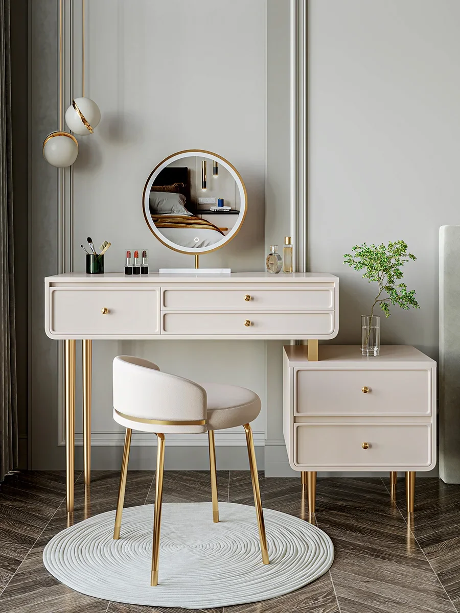 

Dresser bedroom online celebrity ins wind 2023 new modern minimalist solid wood high-grade makeup table