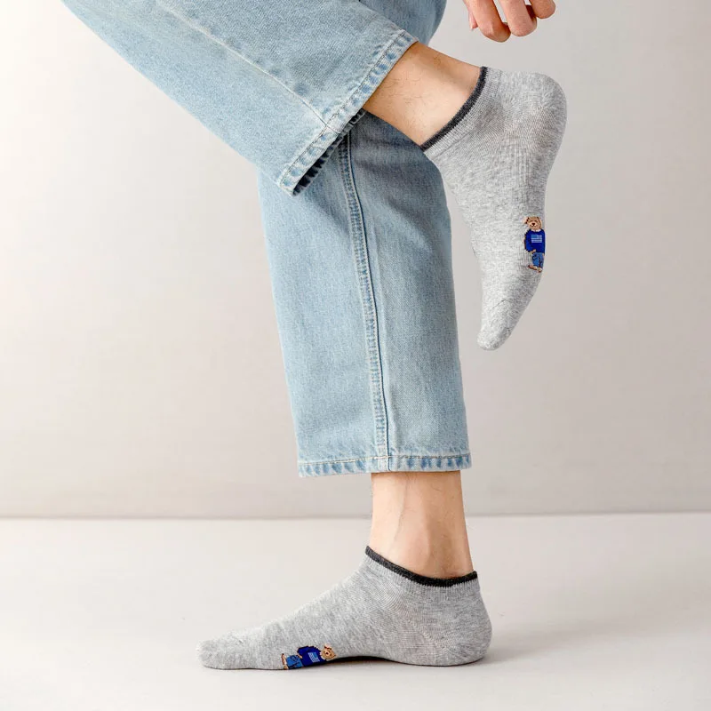 Socken Weiblichen Frühling Und Herbst Mid-rohr Stickerei Bär Schlauch Nette Casual Einfarbig Sport Pile Kawaii Socken Harajuku calcetines – Detail 37