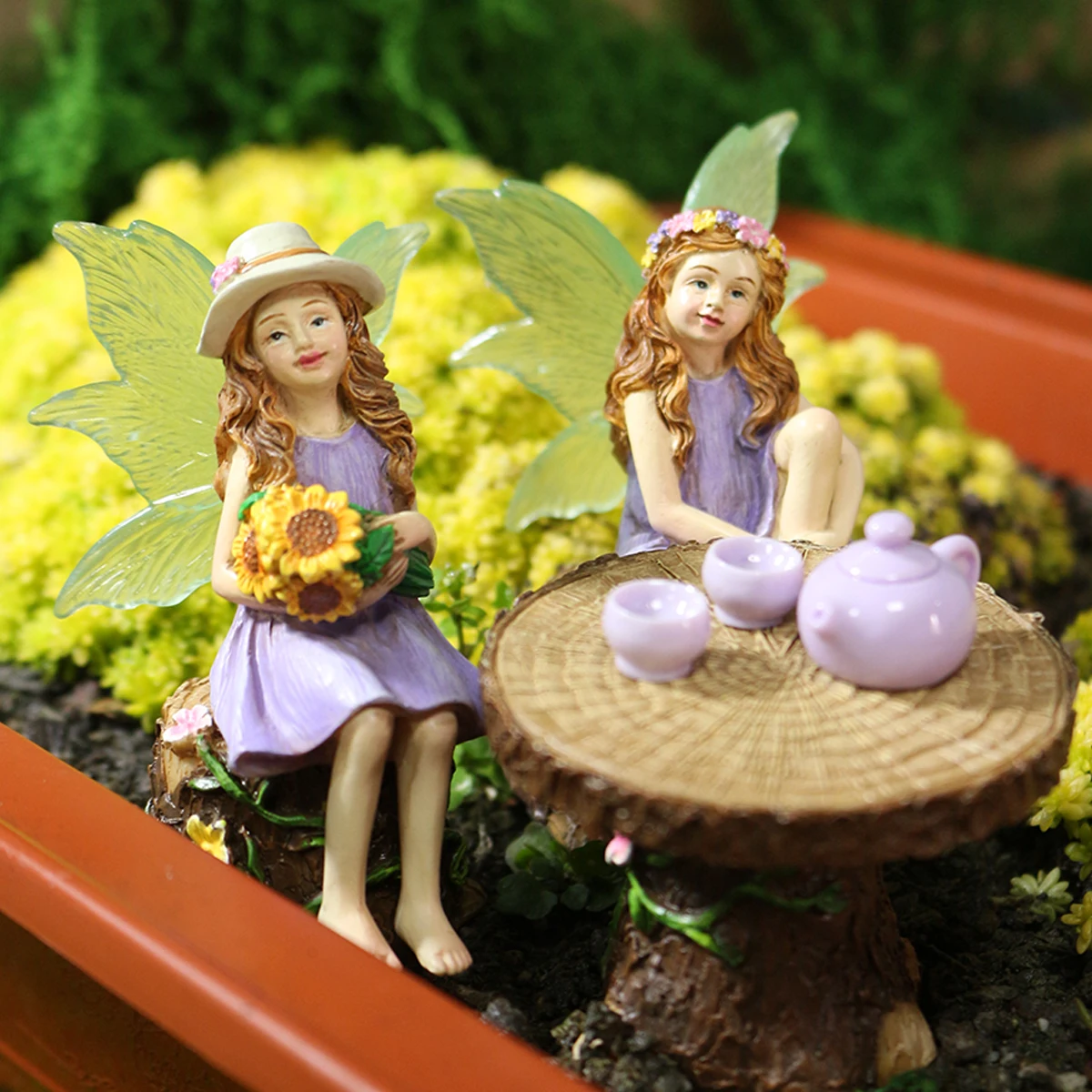 2023 Lindas Figuras De Hadas En Miniatura Pix-ie Fly Wing Accesorio Familiar Para Jardín, Maceta