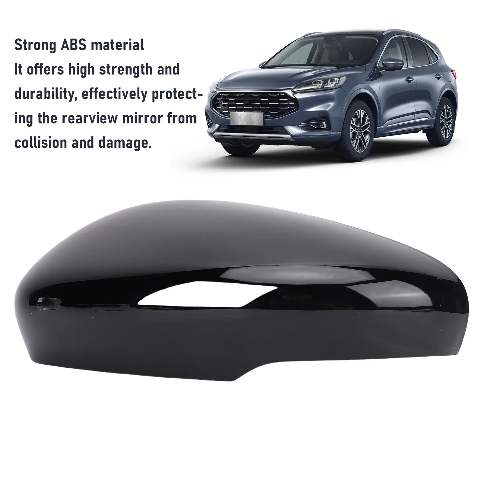 Rearview Mirror Cover  Door Wing Mirror Cover Black High Strength Weatherproof for Vehicle Replacement for Escape 2020-2024
