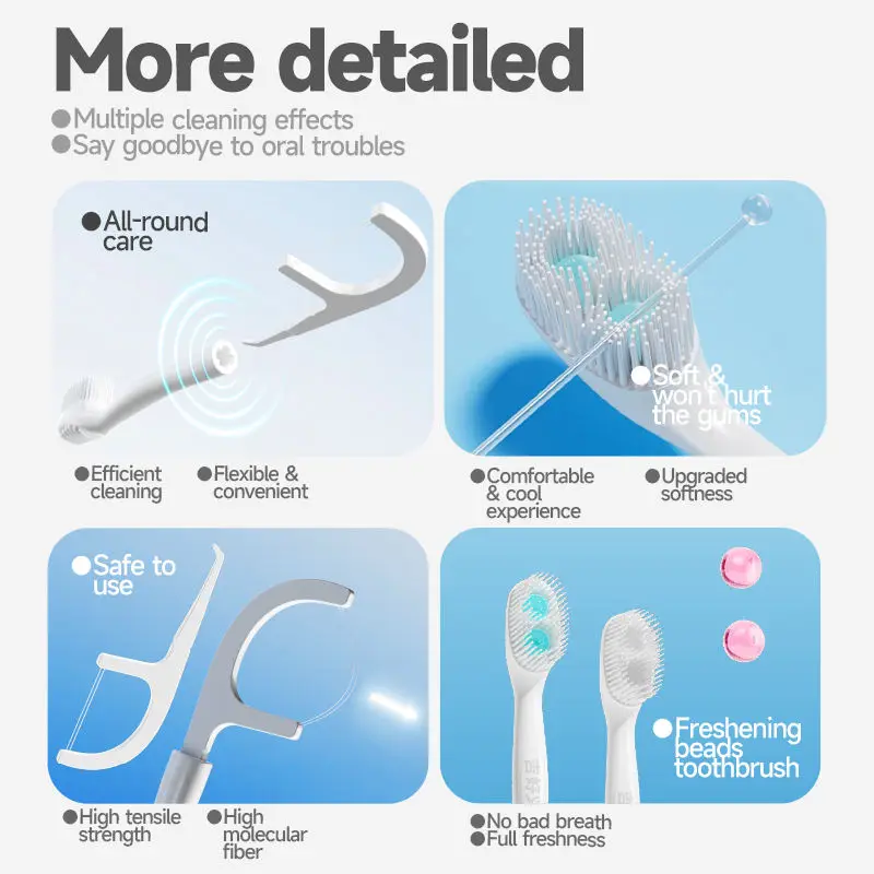 일회용 미니 칫솔 여행용 버스트 비드 휴대용 칫솔 키트 일회용 치약 향 비드 세트 포함 칫솔