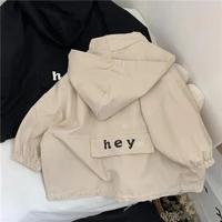 2025 nouveau printemps garçons filles veste à capuche enfants enfant en bas âge automne dessin animé chemise à glissière automne bébé garçon lettres mode vêtements 2
