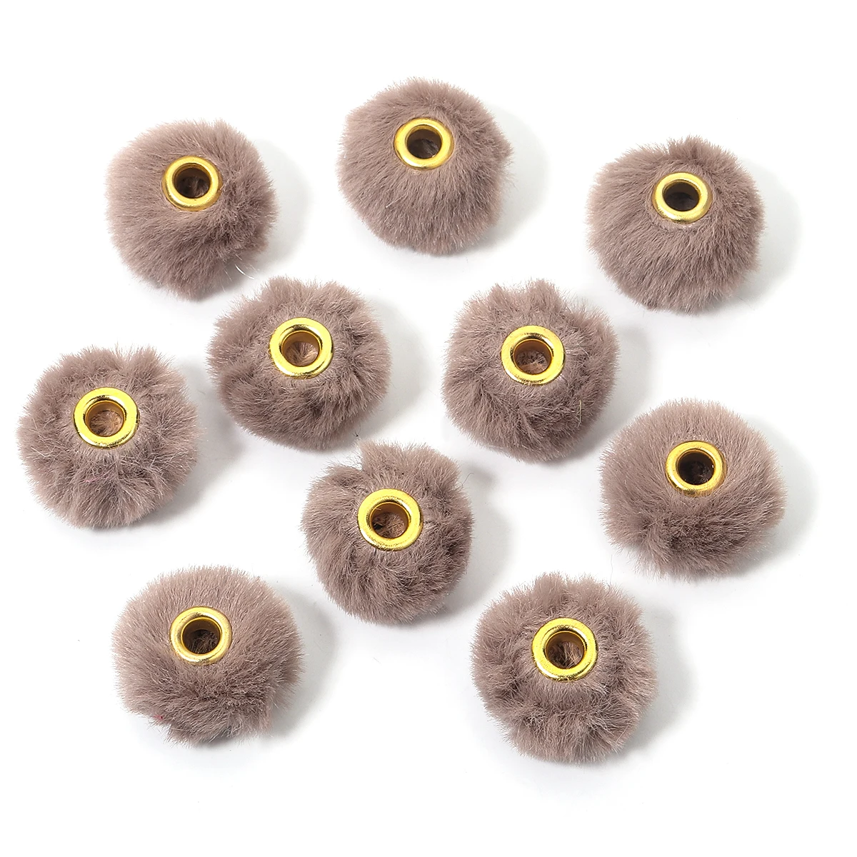 10 Stück 20 mm Plüschfell-bedeckte Kugelperlen, bunt, niedlich, gerades Loch, Pompom-Abstandsperlen für DIY-Schmuckherstellung, Halskette, Ohrringe – Detail 26