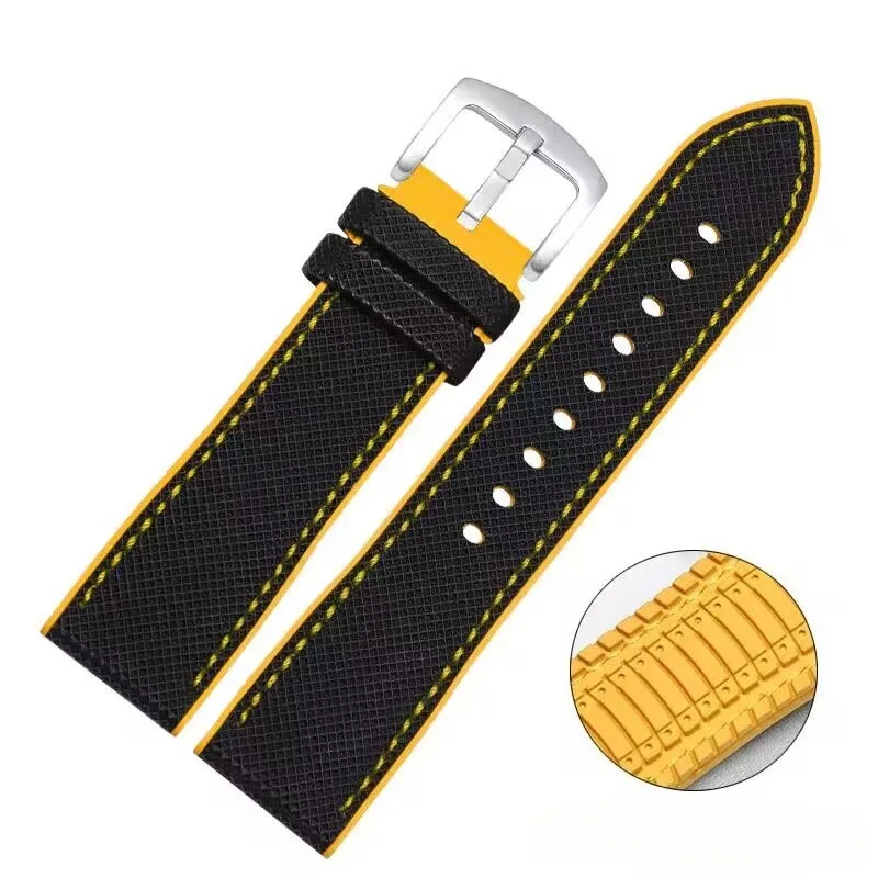 Nylon Face Rubber Sole Watch Band 20MM  Universal Men's Strap for Tissot/Mido/Omega/Seiko Durable Watch Replacement Accessory