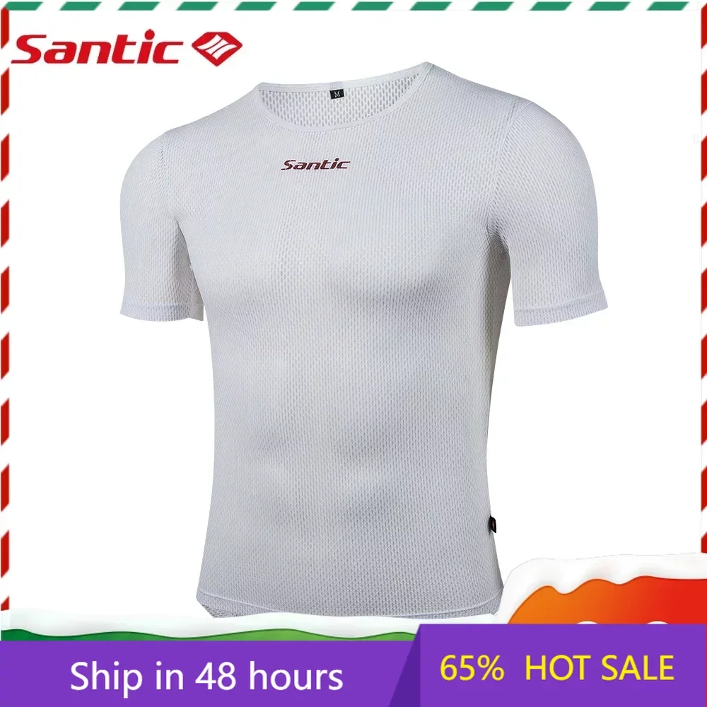 

Santic Men’s Short Base Layer Top Quick Dry Cycling Undershirt MTB Bike Vests Bicycle T-Shirts Sports Clothing Aisan Size