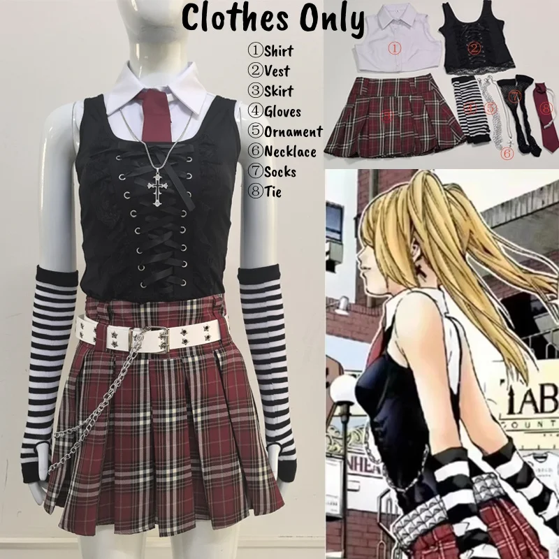 Misa Amane Inspired Gothic Lolita Dress with Subculture Necklace