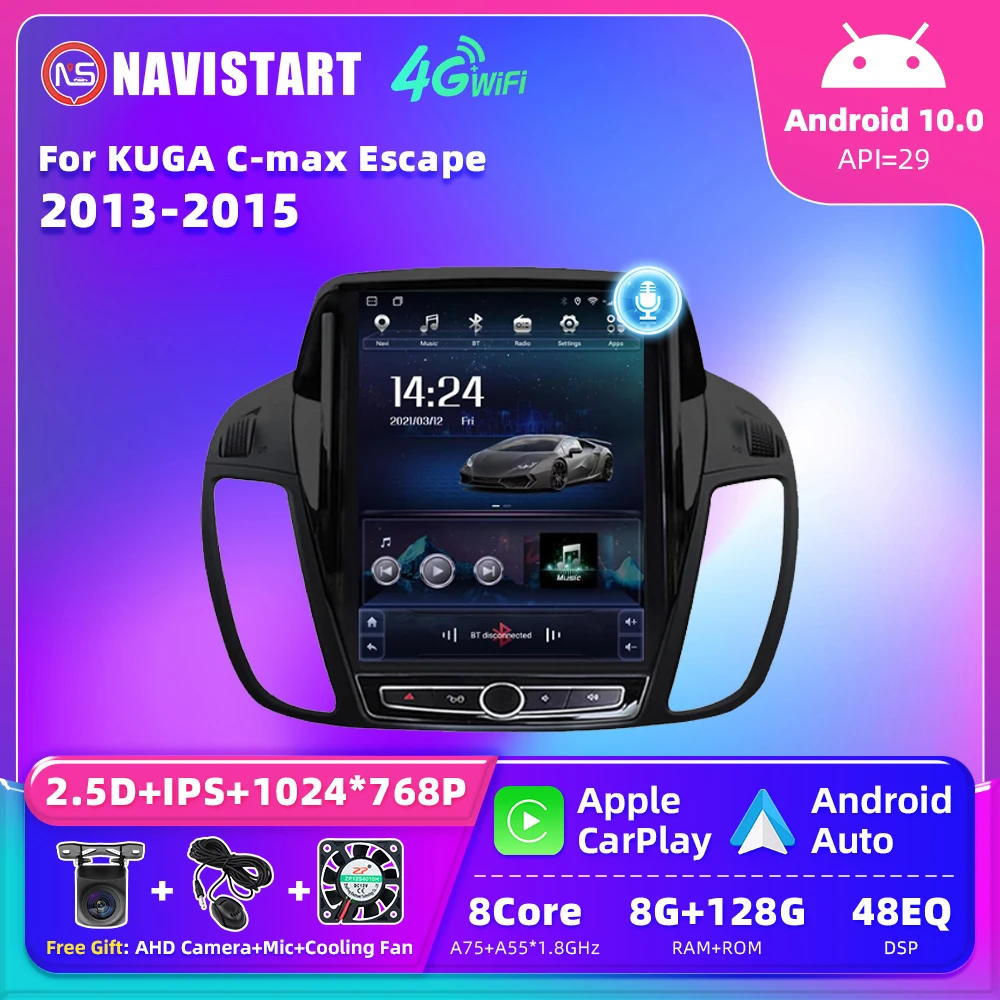 Autoradio Android 14 Per Ford Kuga Escape C-Max (2013-2017) - 9" Touchscreen, CarPlay, Android Auto, DAB, GPS - Foto 6