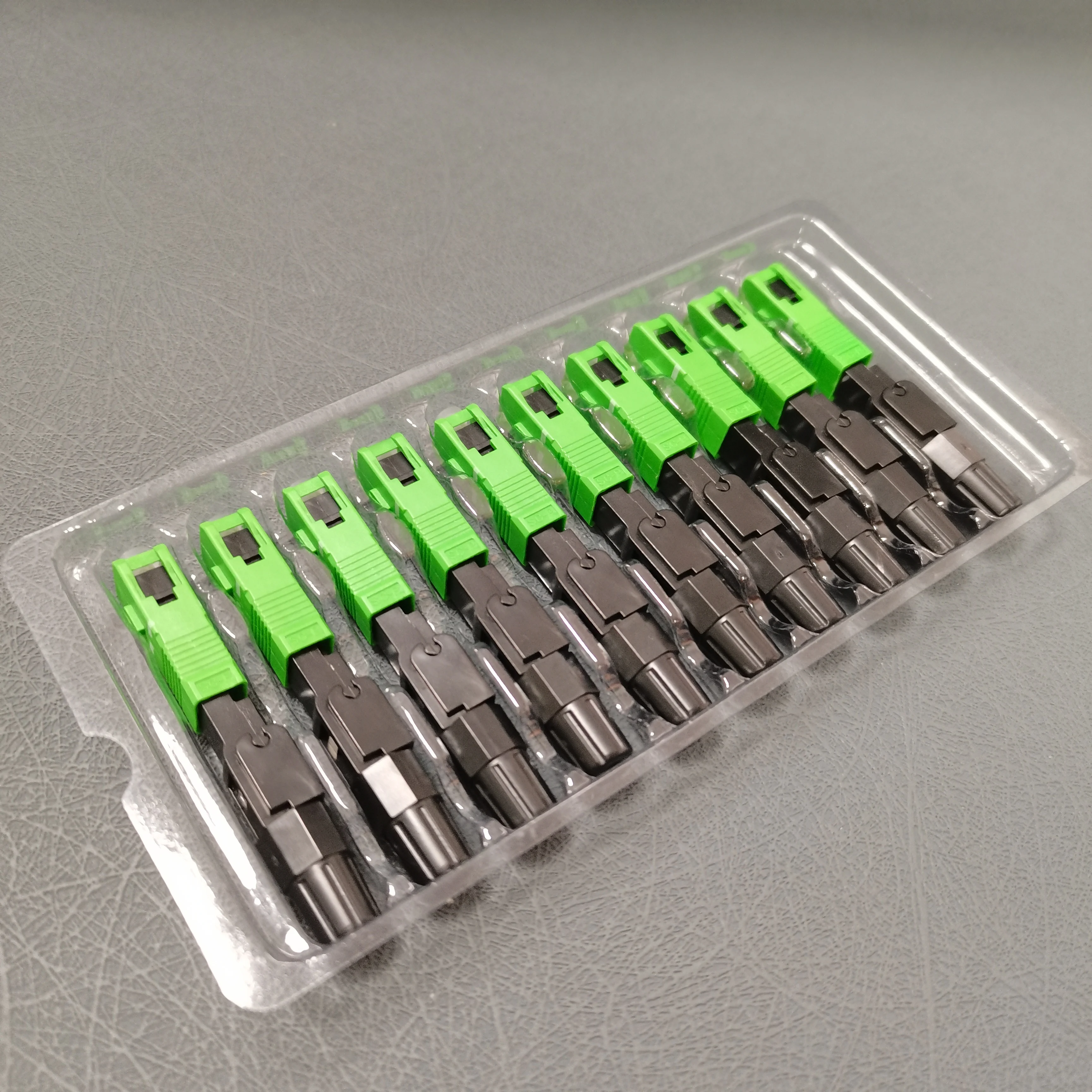 10pcs SC APC Fast Connector Embedded Connector FTTH Tool Cold Fiber Fast Connector SC Fiber Optic Connector
