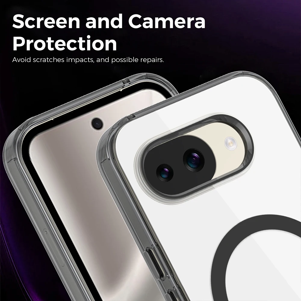 Luxury Clear Acrylic Magnetic Case with Wireless Charging and Shockproof Bumper Cover