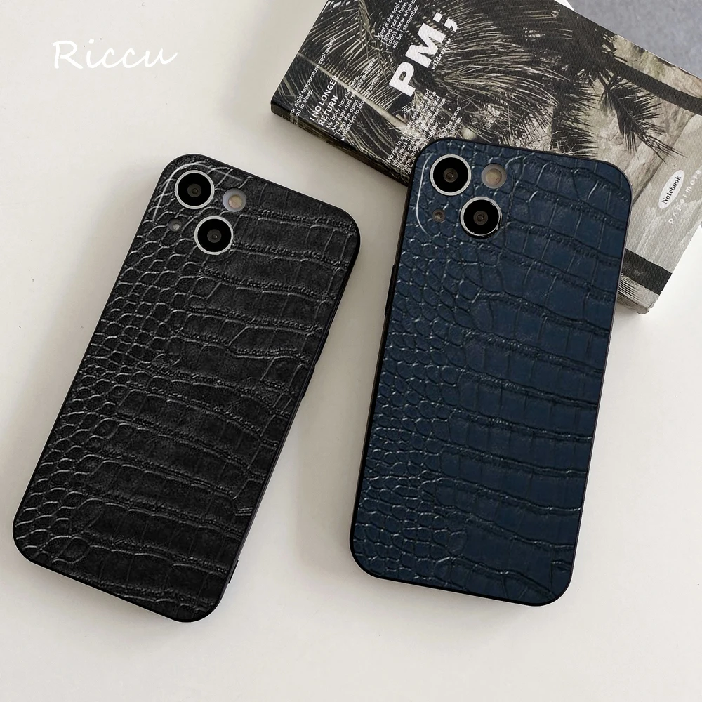 Per Iphone 14 Custodia Morbida In Pelle Di Coccodrillo Per Iphone 14 11 12Pro 8 7 Plus X 13Pro Max Se2020 Xr Xs Cover
