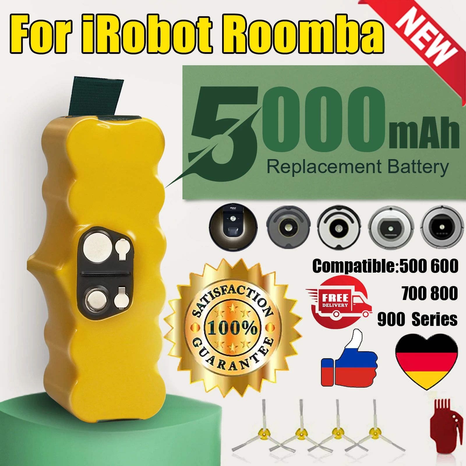 NI-MH 14.4V 4500mAh Robot aspirateur batterie pièces de rechange pour Irobot roo