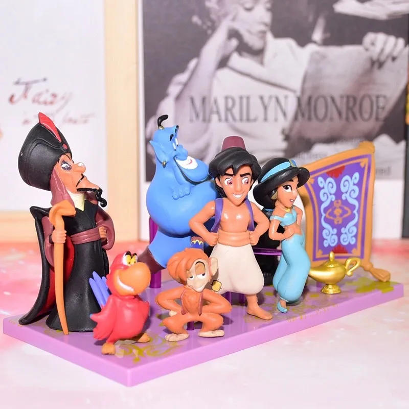 9ピース/セットディズニープリンセスフィギュア玩具ジャスミン悪猿虎 