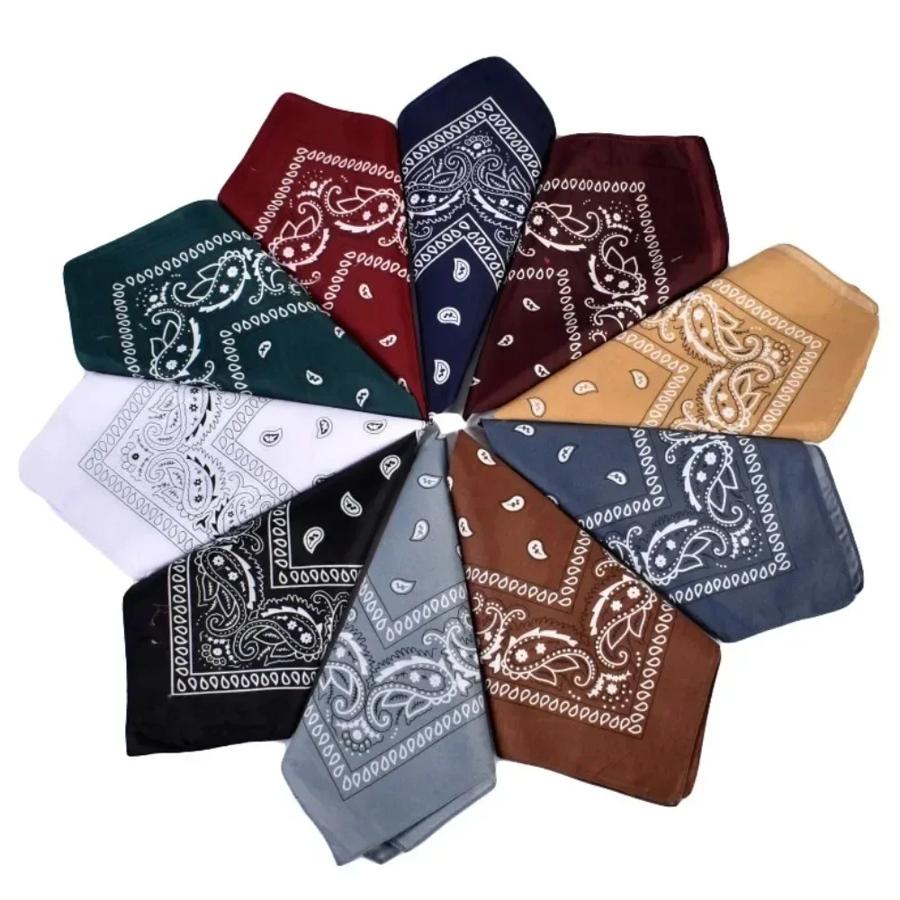 Mode Hip Hop Weinrot Haar Schal Unisex Retro Quadratische Schals Kopfbedeckung Bandana Haarband Hals Handgelenk Wrap Band Zubehör – Detail 2