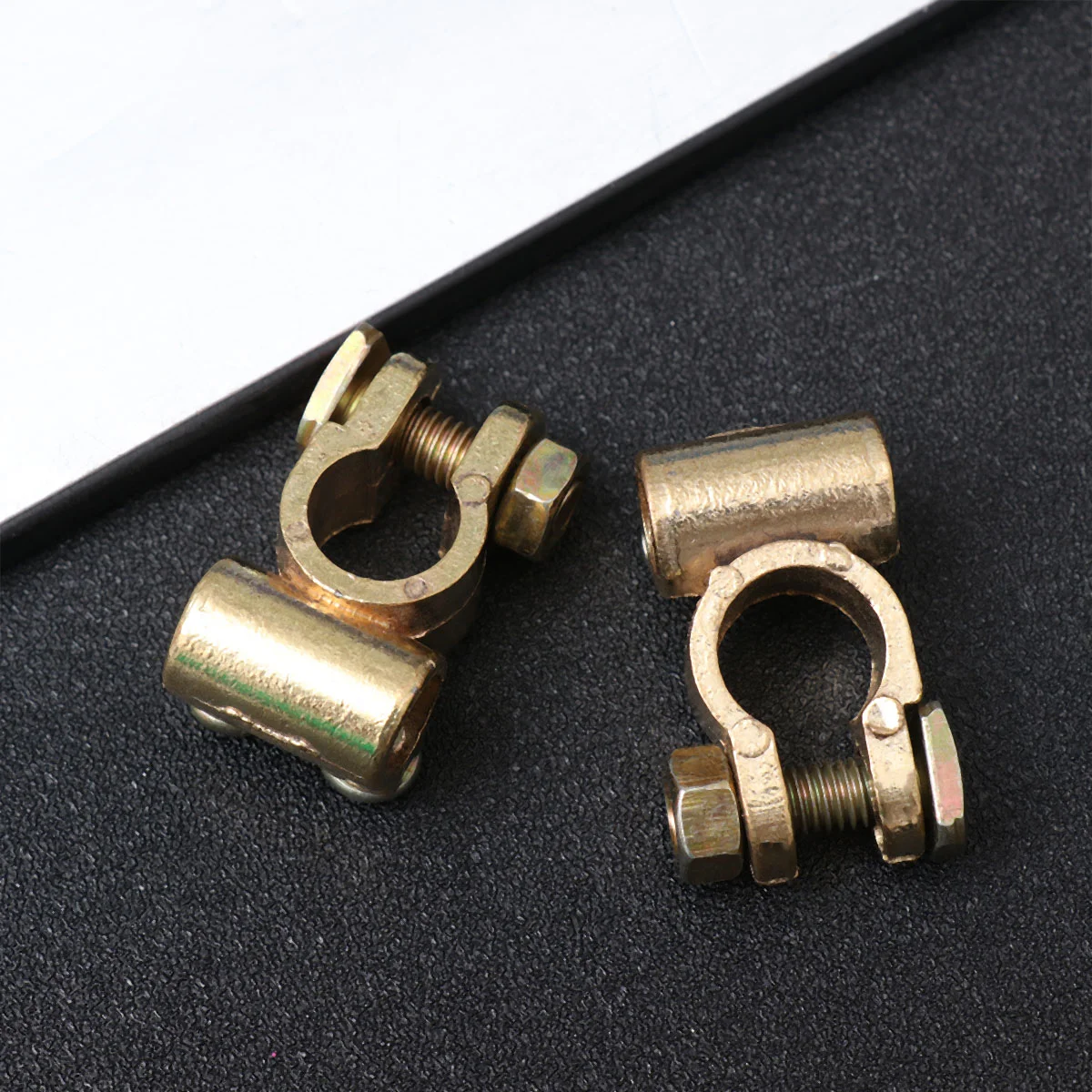 2pcs Car Terminal Connectors Car Terminal Auto Terminal End Terminal Clamp Connector Golden 2pcs new refrigerator check valve refueling head 125mm quick connector refrigerant filling valve refrigeration accessories