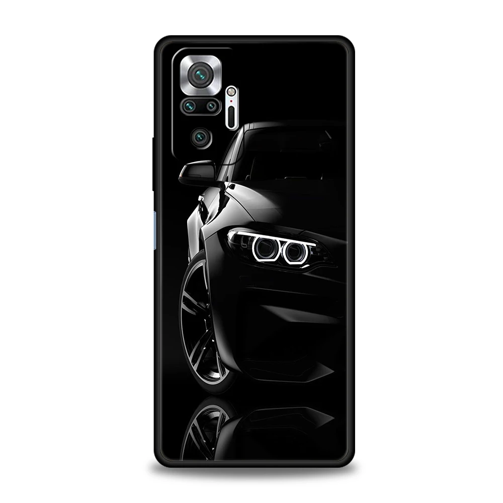 Sleek Black Sports Car Phone Case - Soft Shell Cover