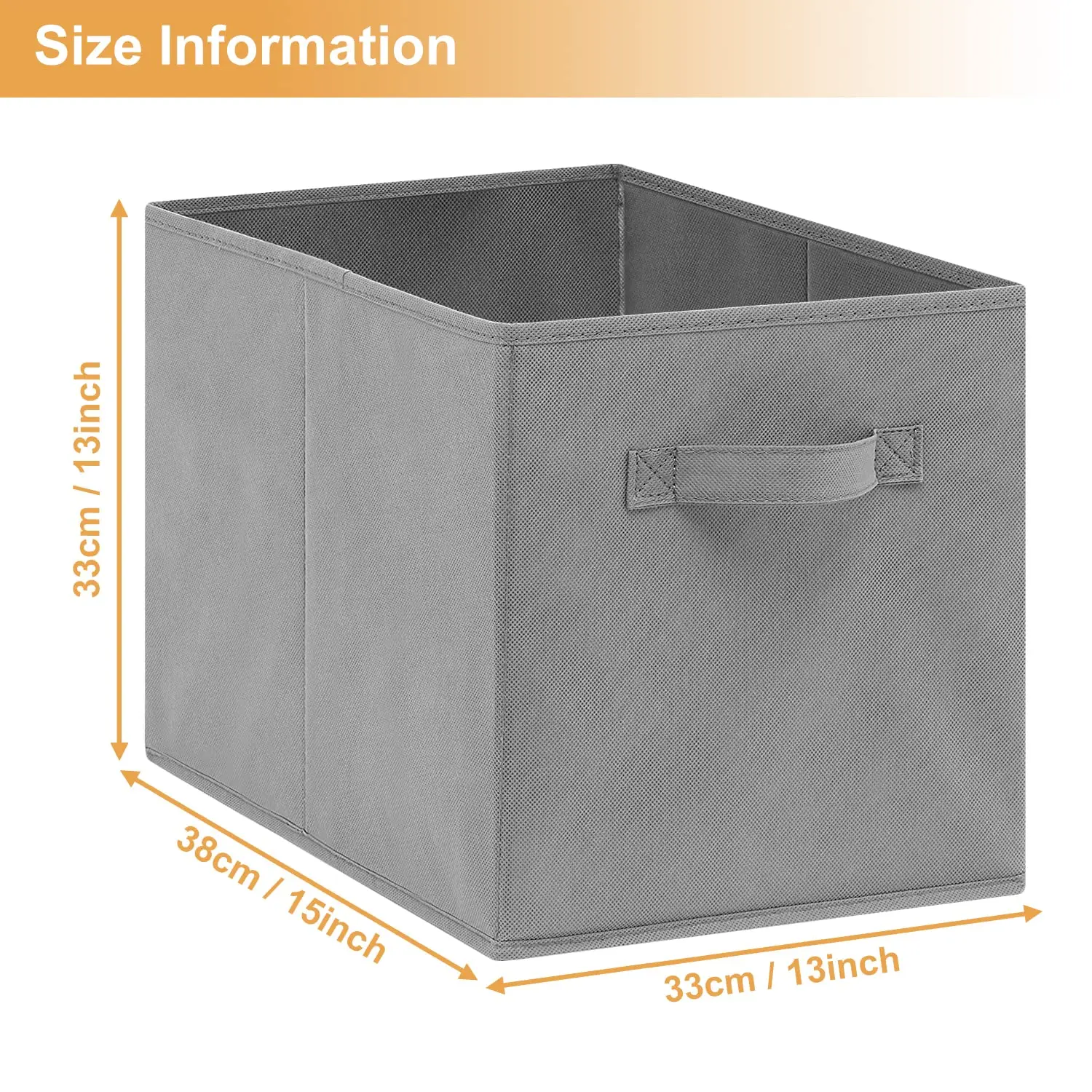 4 PCS Cube Storage Boxes 38*33*33cm Foldable Fabric with Handles Collapsible for Home Office Nursery Organiser - Clothes Basket 3