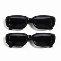 10 pièces Vintage noir carré lunettes De soleil femme marque De luxe petit rectangle lunettes De soleil femme dégradé clair miroir Oculos De Sol 3