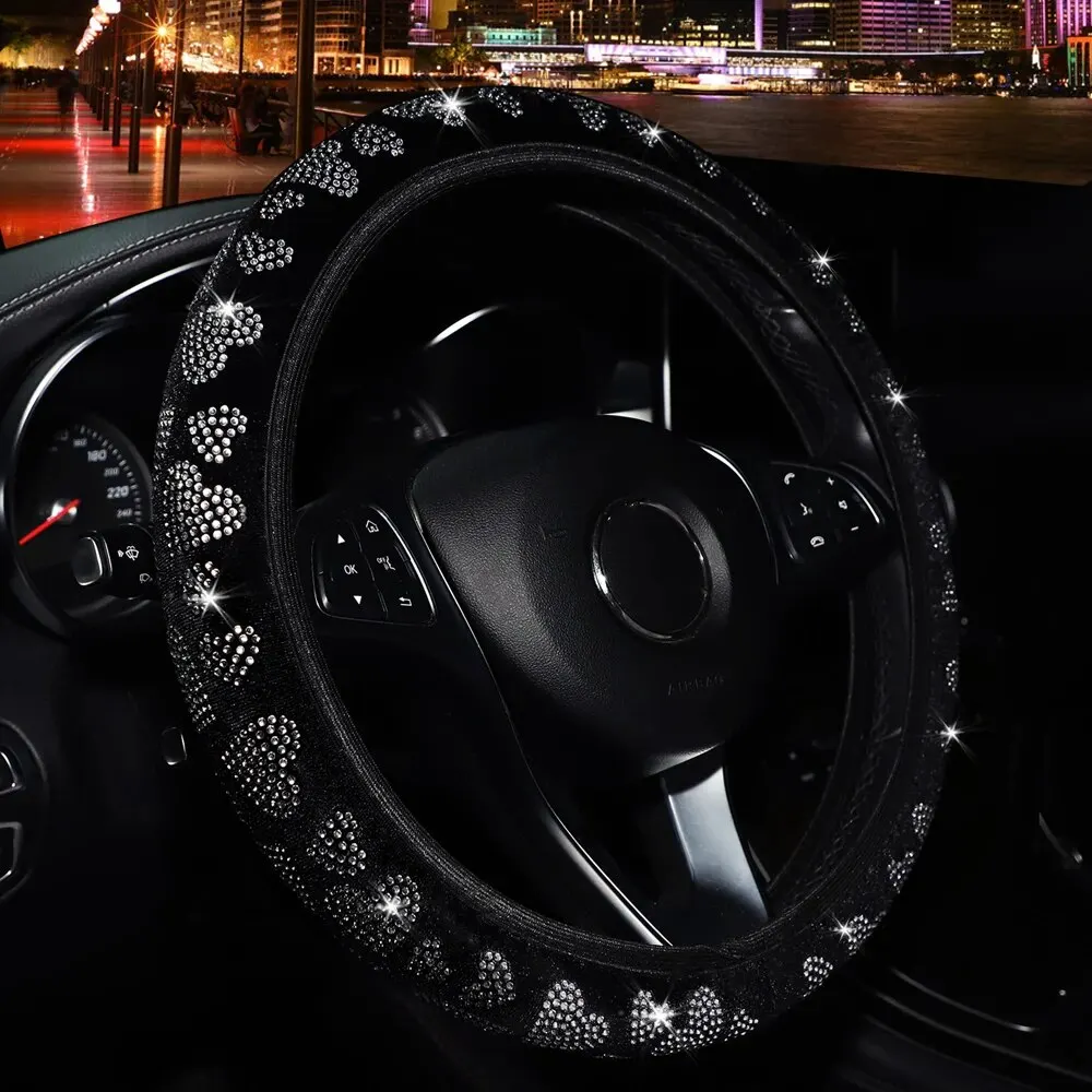 VelvetStuddedFauxDiamondHeartFlashCarAccessorieswithoutInner