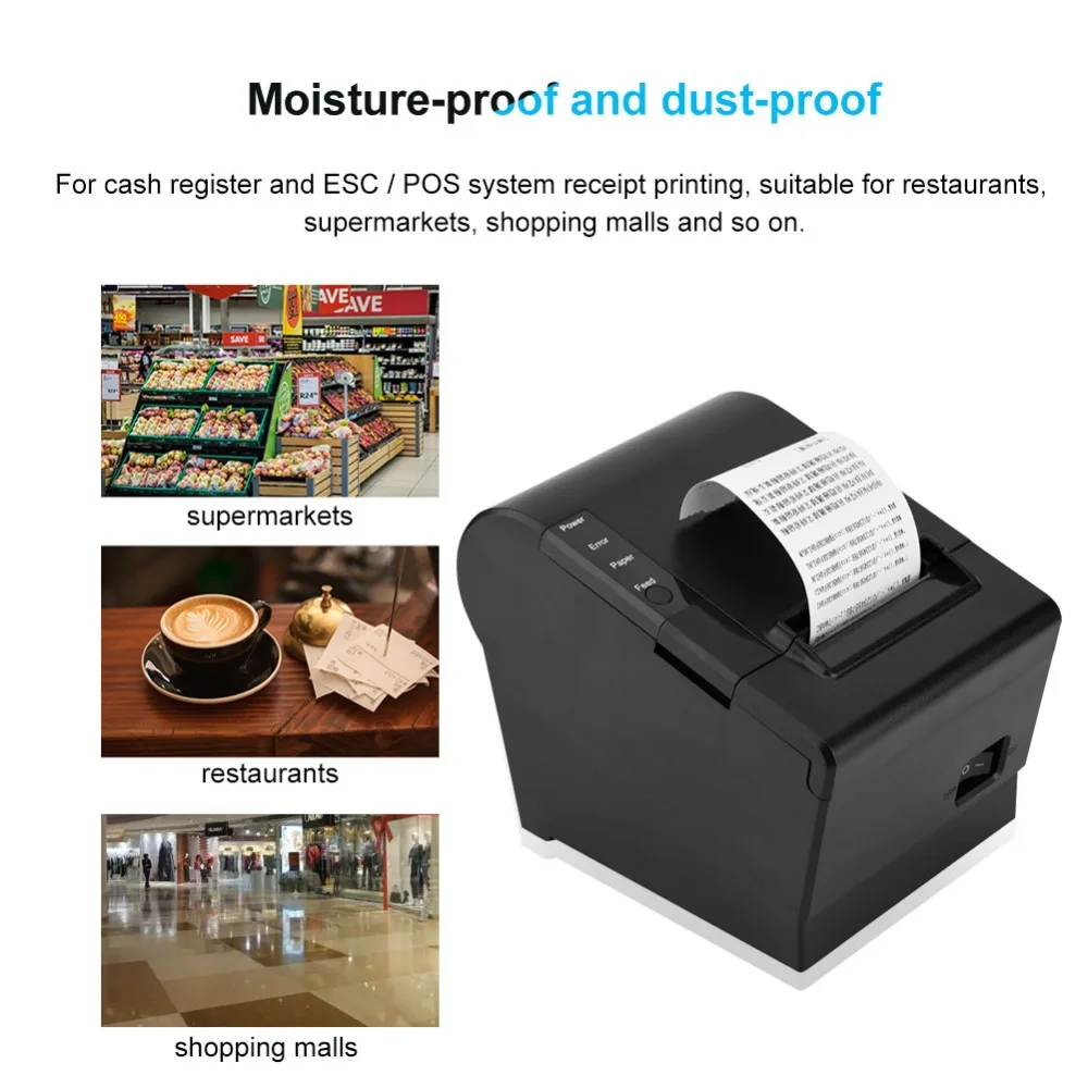 Thermal Auto cutting paper Bluetooth thermal printer wireless receipt 80 mm 3 inch bill destop USB ethernet ios android JH80H pocket mini printer for student