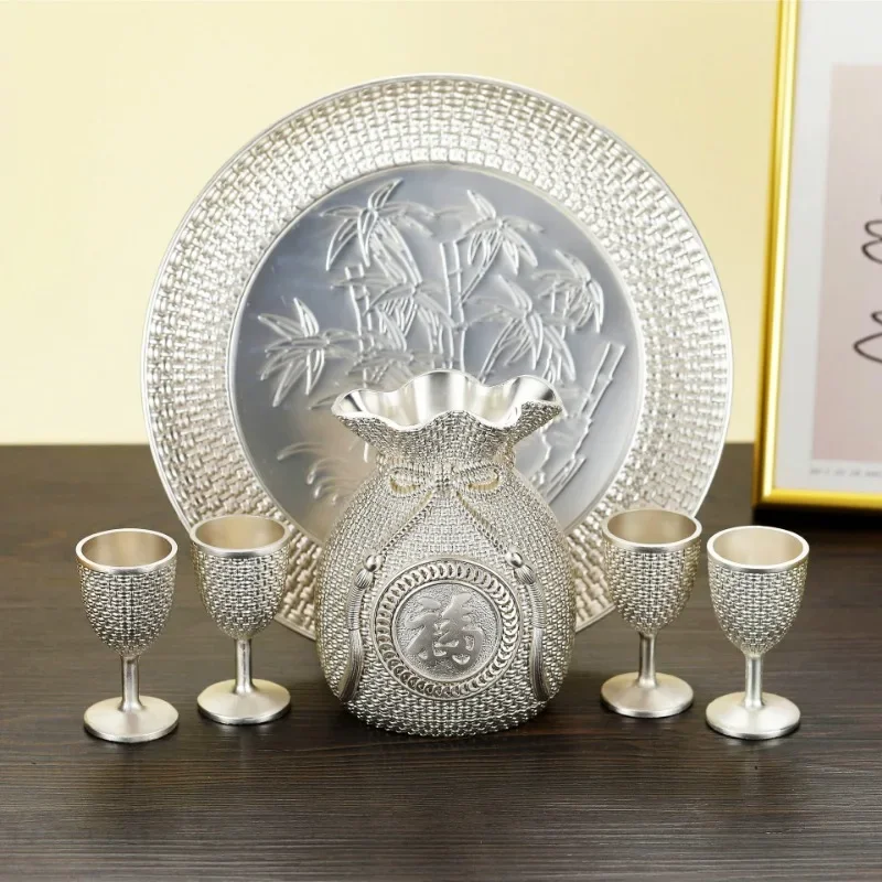 Vintage Wine Set Wine Cup Wedding Toast Cup Household Living Room Decorative Pot Set Bar Accessories