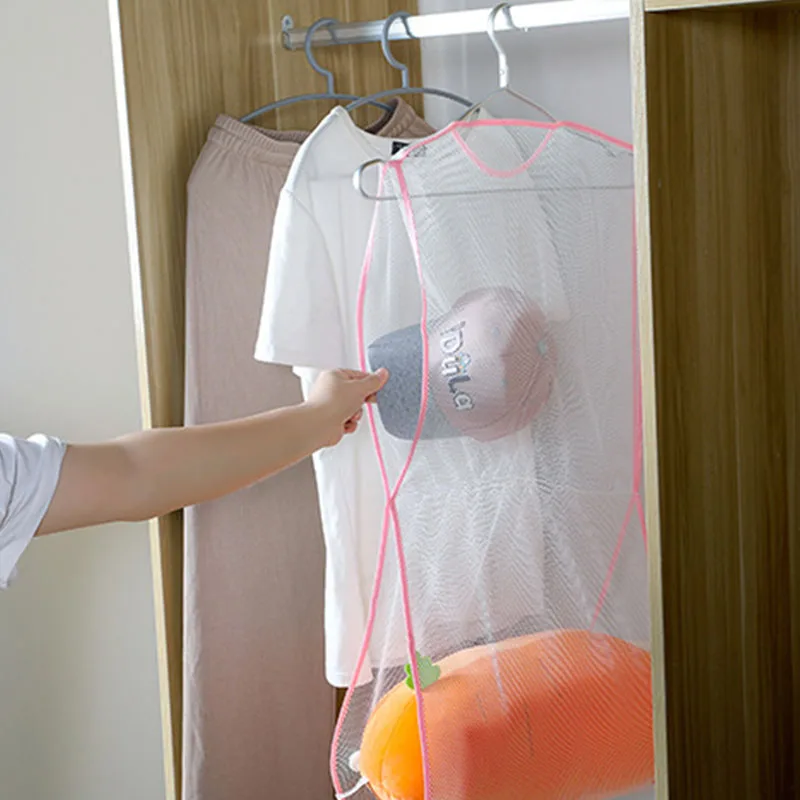 Folding Breathable Pillow Drying Nets Balcony Hanger Net Cushion Dry Bag Mesh Storage Holder