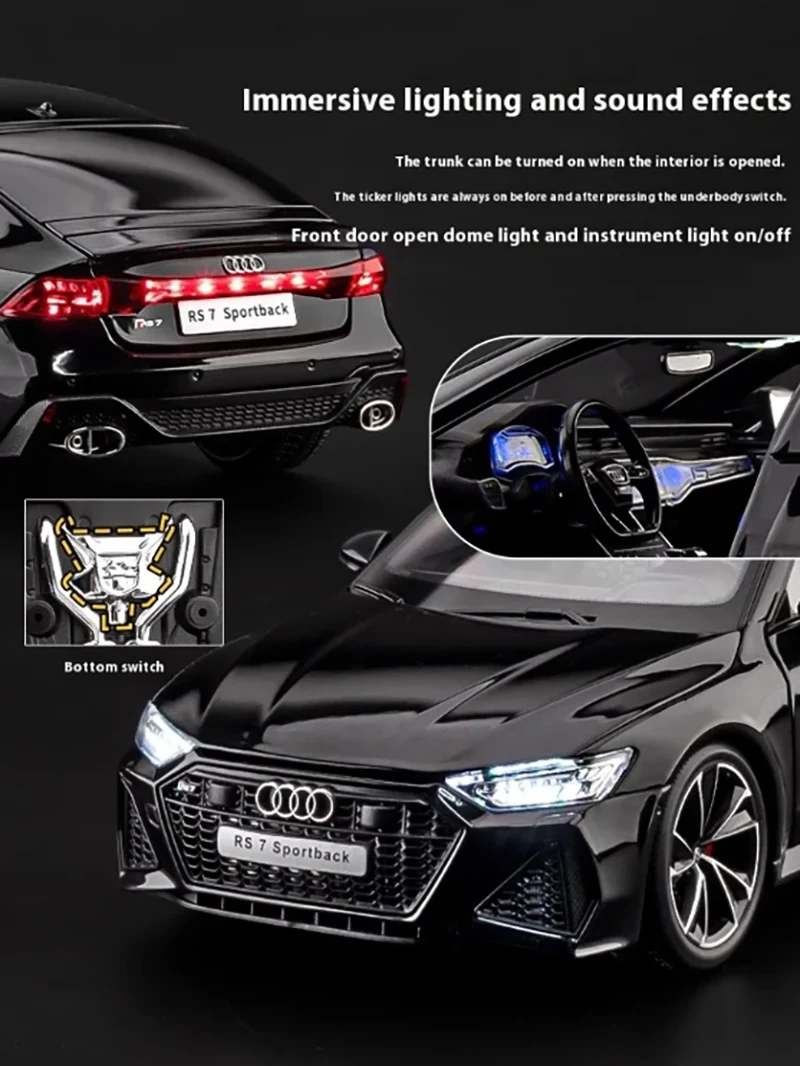 アウディ RS7 1/18 ホワイト スマートキー付き 1:18 Key Remote Control Version AUDI RS7 Alloy Sports Car