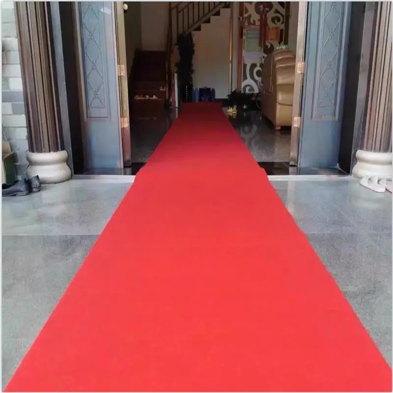 8M Red Rug Stepping Blanket Exhibition Travel Wedding Pad Carpet Aisle Corridor Stairs Indoor Outdoor Mesa Thickness:1.0mm