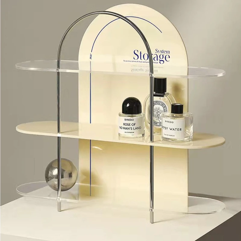 

Ins Acrylic Cosmetic Display Rack Storage Perfume Skin Care Home Decoration Storage Rack Products Desktop Shelf Living Room