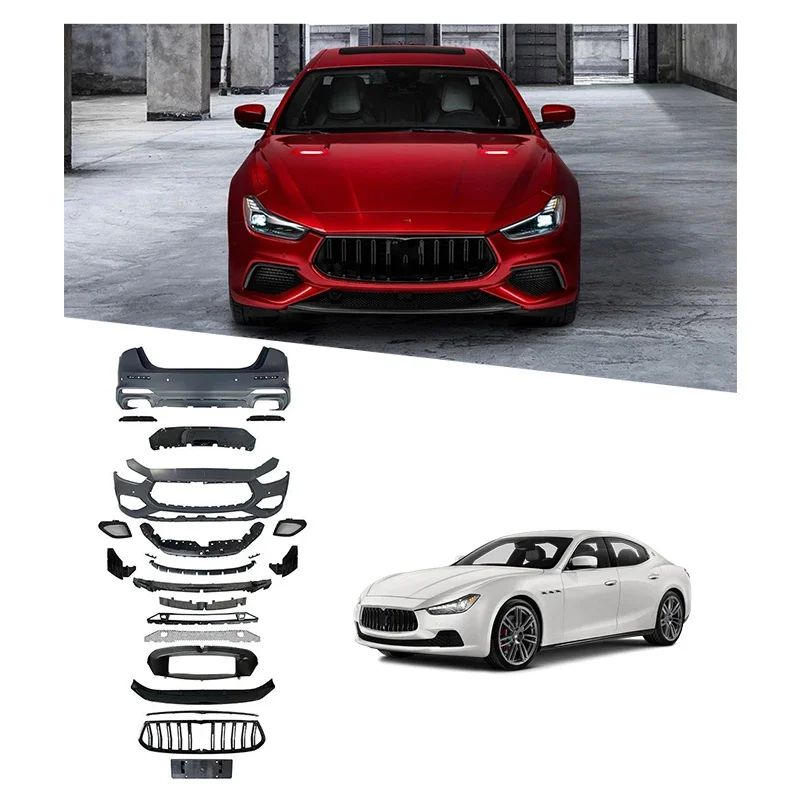 Trofeo Style Body Kits Head Rear Lamp Rear Front Bumper Rear Diffuser Bodykit For Maserati Ghibli 2014+ 1 43 scale ixo leo maserati coupe trofeo 2004 silverstone 64 marsh butler henderson diecasts