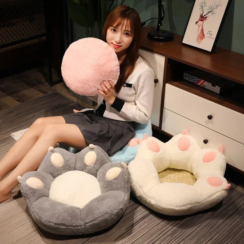 Nice Cat Paw Pillow Soft Animal Seat Cushion Chair Pillow Stuffed Plush Sofa Indoor Floor Home Chair Decor Winter Gift for Girls 5