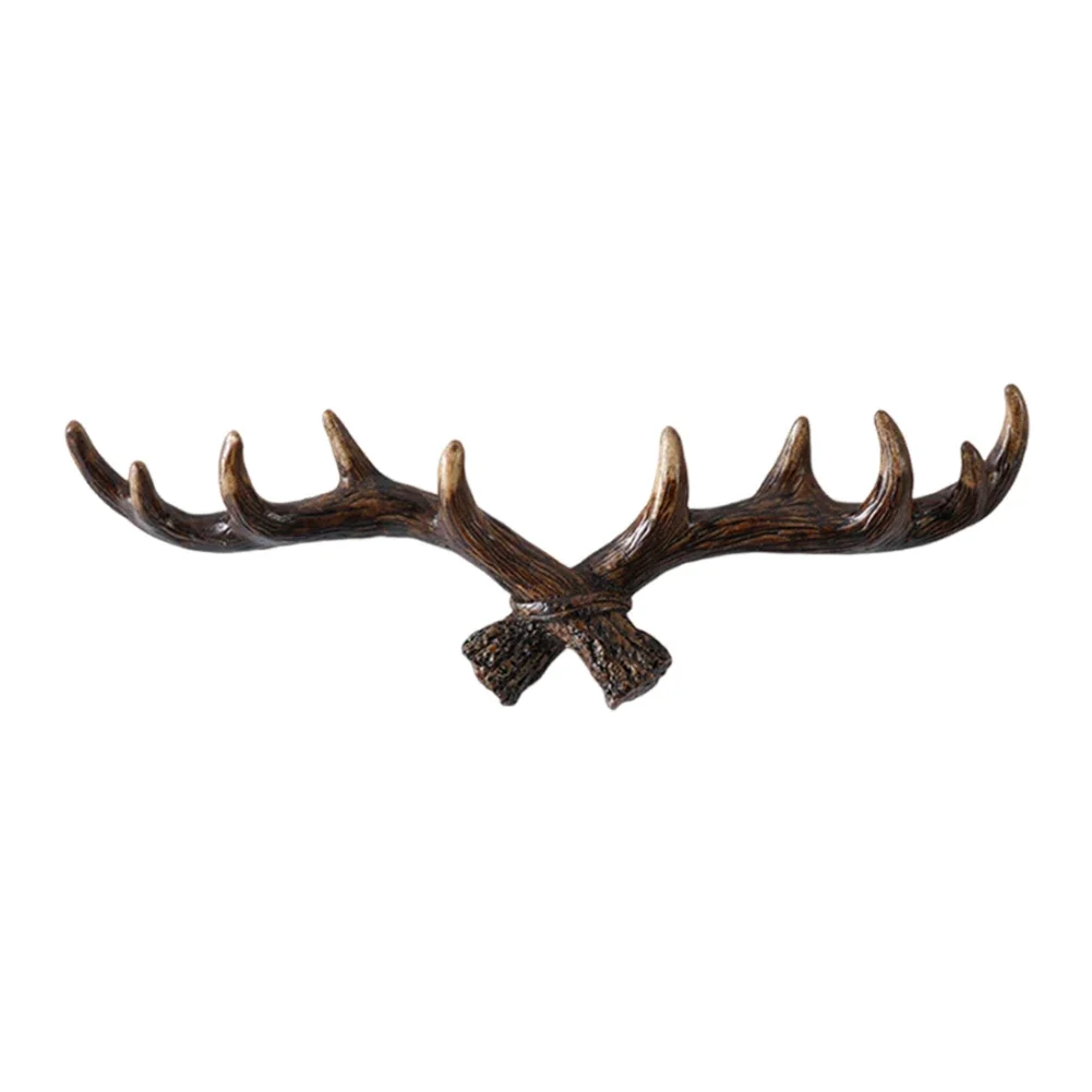 1x Deer Antler Hook Wall Hook/clothes Hanger Towel Hook Resin Christmas Home Decoration Hats Coats Robes Scarves Bags Hook 3