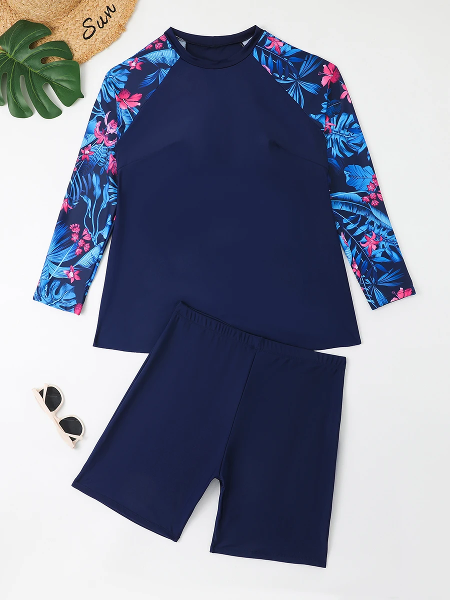 Surfing Swimsuit 2025 Large Plus Size Long Sleeve 2 Piece Swimsuit Women Swimwear