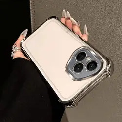 Luxury Electroplating Transparent Silicone TPU Case for HONOR 400 (Silver)