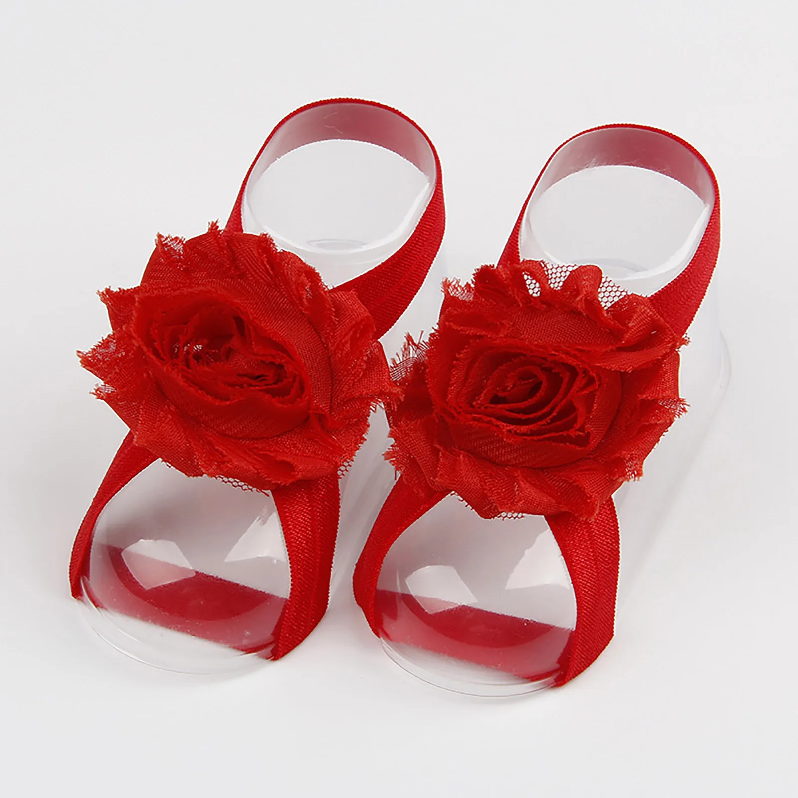 New Baby Shoes Solid Chiffon Flower Barefoot Sandals Cute Feet Accessories For Baby Girls Newborns Toddlers sandalia infantil