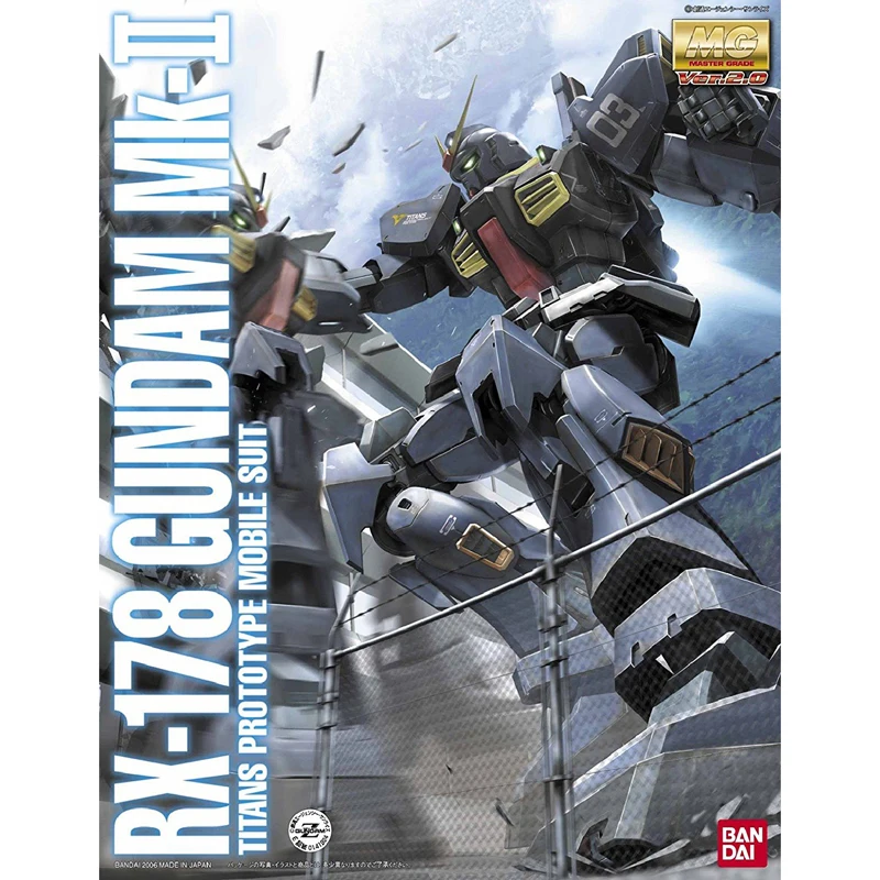 

Anime Figure Original Bandai Gundam MG 1/100 Model Mk-II Titans Kurousagi 2.0 Gundam Anime Action Figures Assemble Model Toys