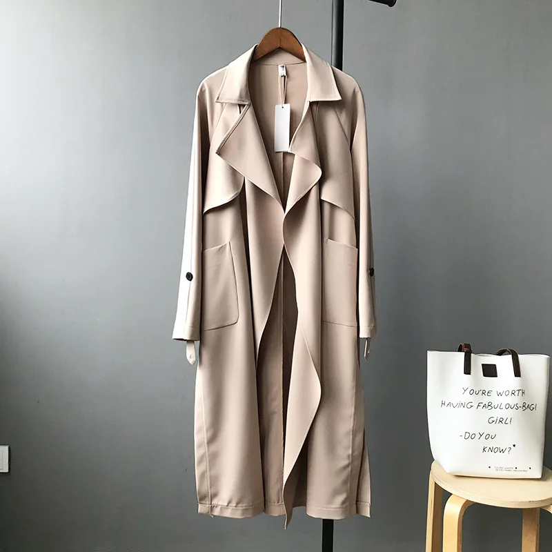 puffer coat women 2021 Spring Women Long Trench Coat Turn Down Collar Women Army Green Trench Coat Casaco Feminino Abrigo Mujer Trench Femme long black puffer coat