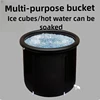 Foldable Black Ice Bath Tub Adult Bath Tub Household Folding Tub PVC Padded Spa Bath 75 * 80cm Air Rim Portable 1
