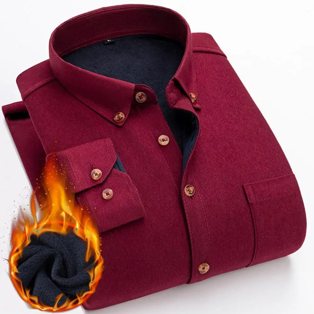 

Winter Warm Shirts Plus Velvet Thickening Fashion Shirt Long Sleeve Men's Brand Shirt Dress Shirts Size L-5XL