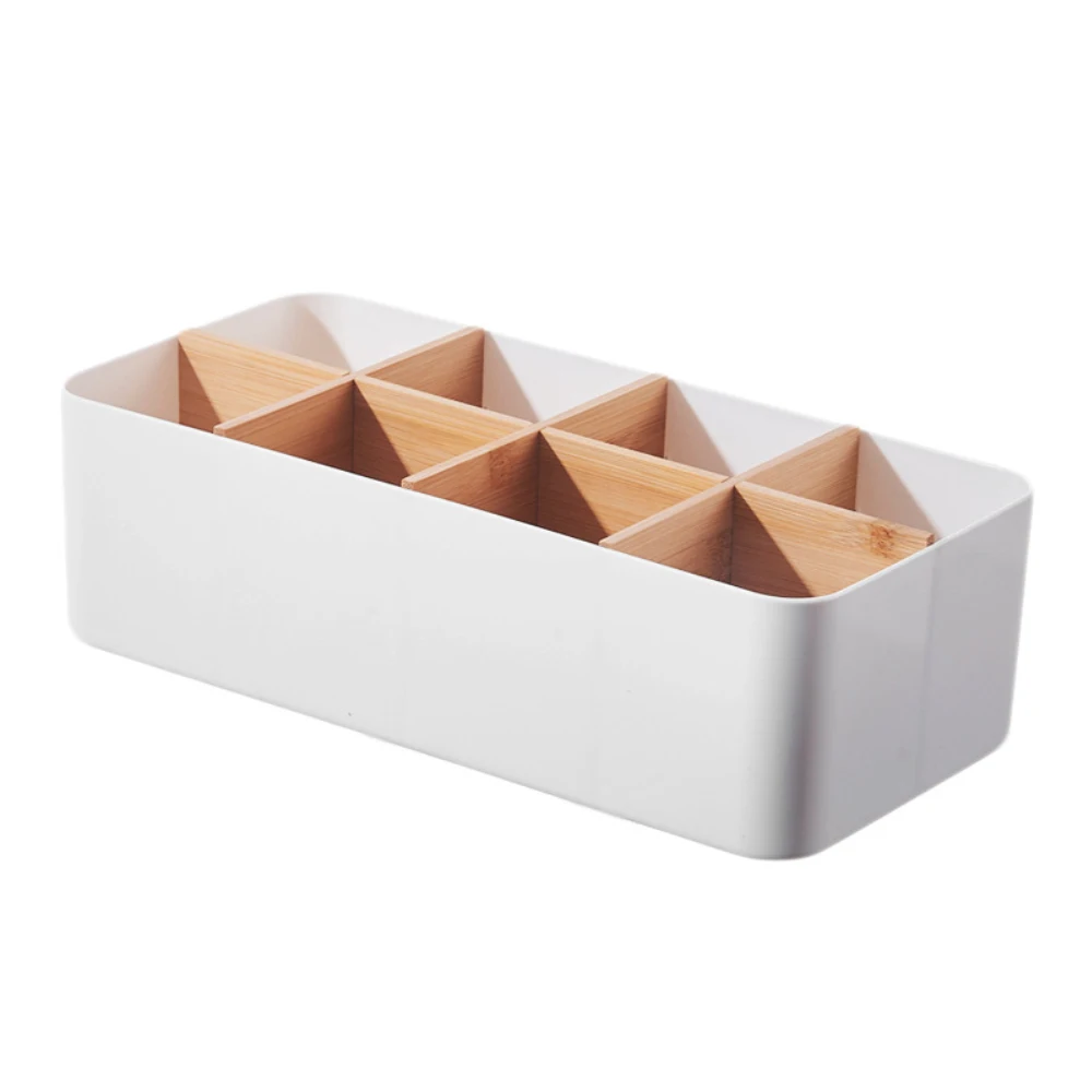 

Minimalist Solid Color Style Partition Storage Box Removable Wooden Partition Desktop Stationery Pen Storage for Office Jewelry