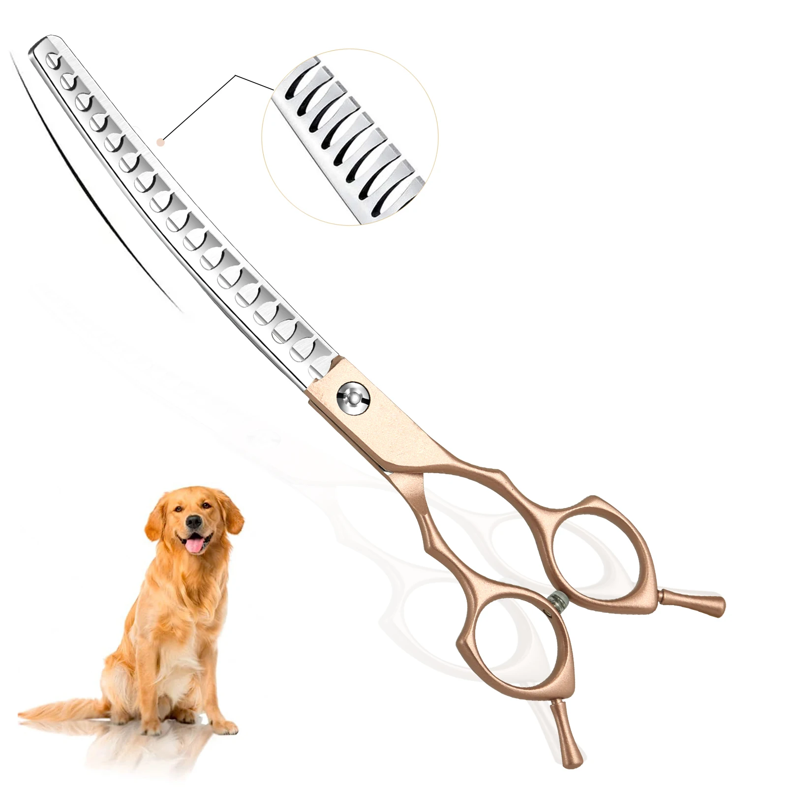 7inch Curved Chunkers Shears Premium Stainless Steel Lightweight Ergonomic Design Specialized Pet Grooming Scissors hairdressing scissors,dog grooming scissors,hair trimmer scissors