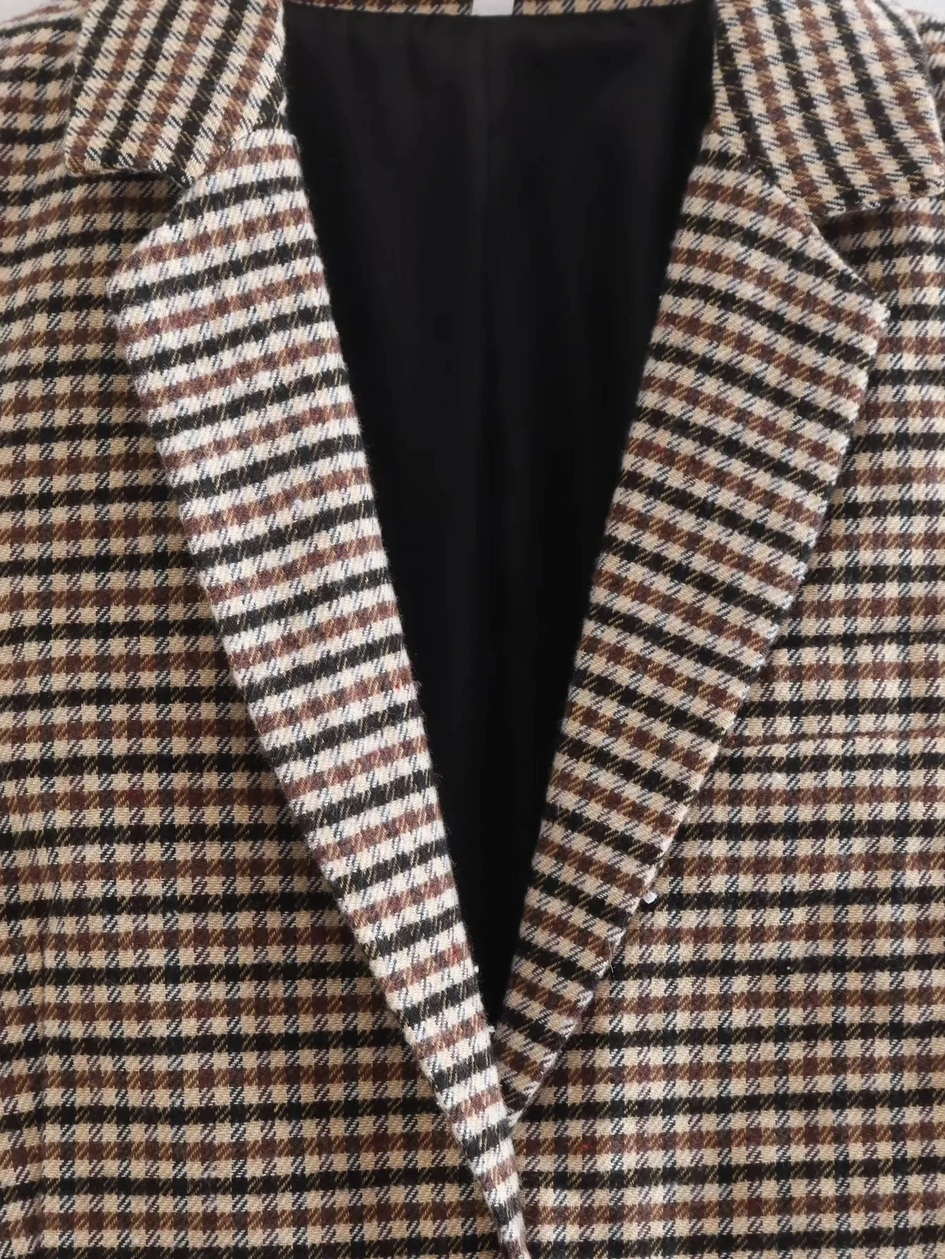 Maxdutti Ins Fashion Casual Jacket Blogger Retro Woolen Plaid Single Breatsed Fashion Blazers Women 4