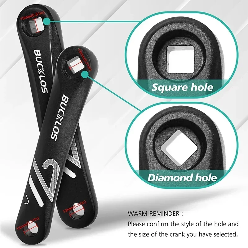 Ebike Crank Arm 152/170/175mm Bike Crankarm Replacement Component Square Spline