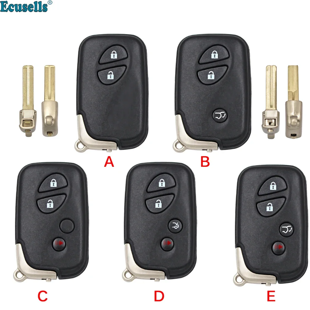 

2/3/4 Button Blank Remote Key Shell Case Housing Fob for Lexus GS430 ES350 GS350 LX570 IS350 RX350 IS250 WITH INSERT KEY