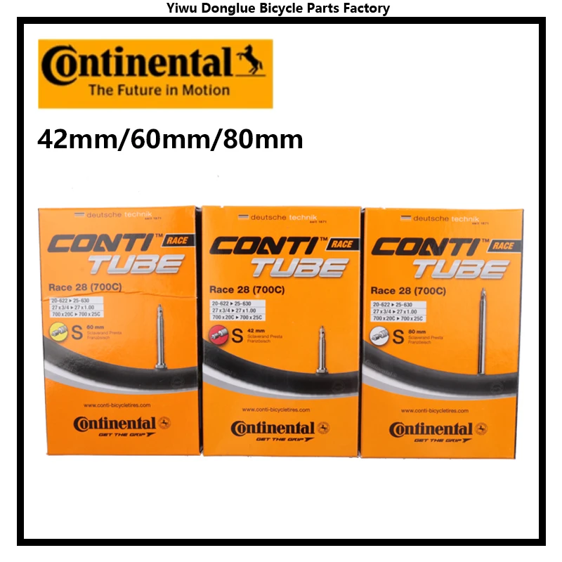 3 Tubos Interiores Continental Race 28 Para Bici Carretera 700c - Válvula Presta 80mm, Ancho 20-25c | Incluye Adaptadores