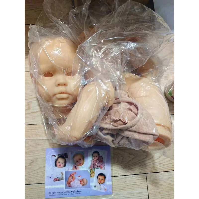 22인치 다시 태어난 인형 키트 엘리 도색되지 않은 미완성 인형 부품(천 본체 및 Eeys 포함)